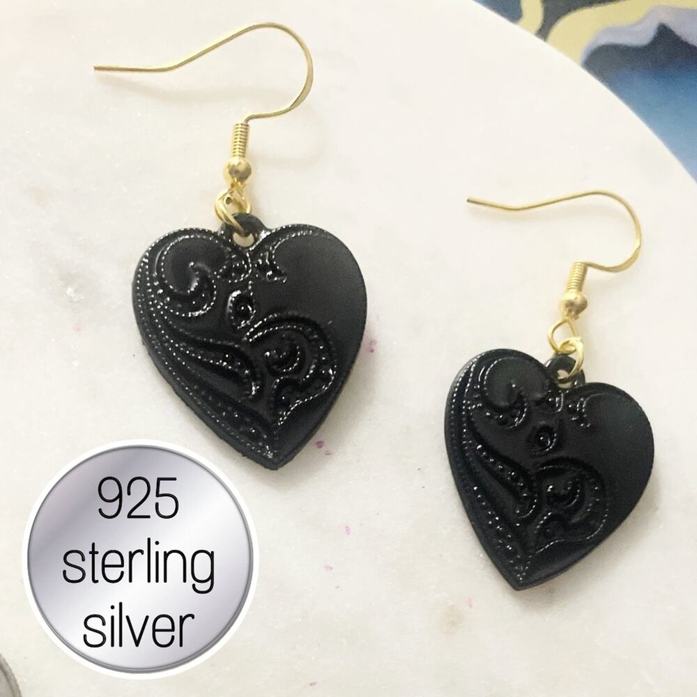 Heart earrings 925 sterling silver